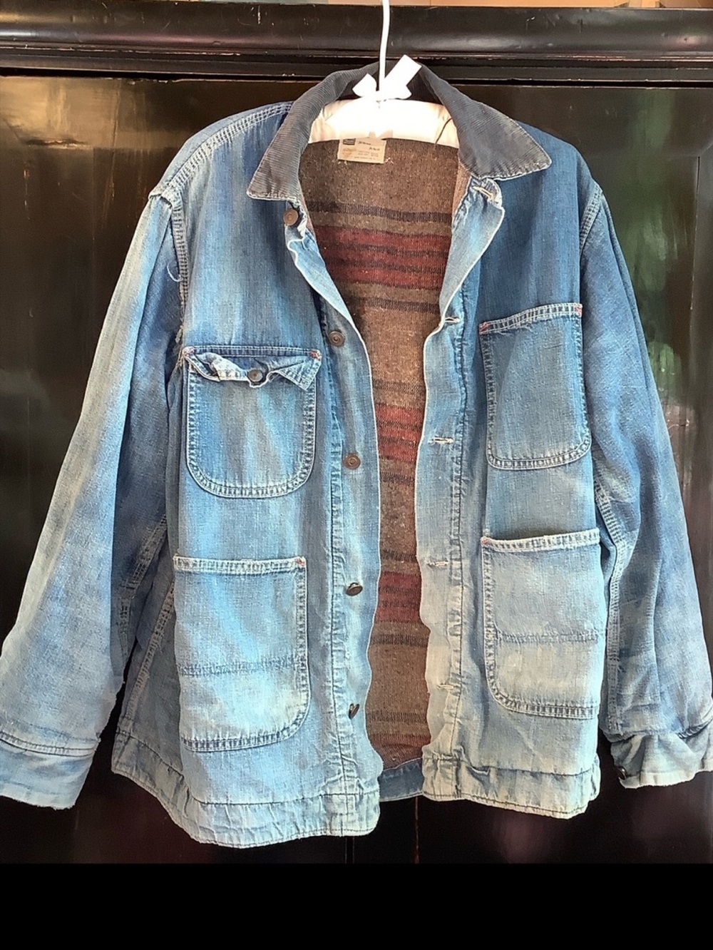 VTG Sears Roebuck Denim Blanket Lined Chore Coat 38-40 Mens